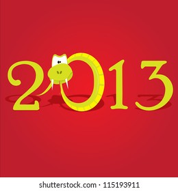Funny New Year's Eve greeting card with snake. happy new year vector illustration. Year of snake.