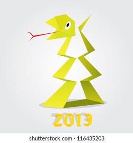 Funny New Year's Eve greeting card with snake. happy new year vector illustration. Year of snake.