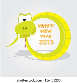Funny New Year's Eve greeting card with snake. happy new year vector illustration. Year of snake.