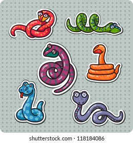 Funny New Year's Eve greeting card with snake. happy new year illustration. Year of snake. Cartoon vector illustration with frame for text. Cartoon sticker. 2013 Year of the snake. Christmas card.