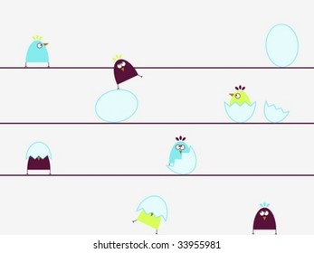 Pájaros recién nacidos divertidos