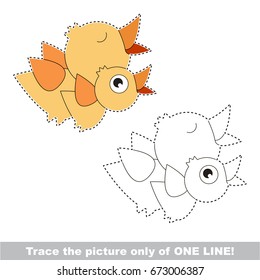 Funny Nightingale Bird Mom and Baby to be traced only of one line, the tracing educational game to preschool kids with easy game level, the colorful and colorless version.