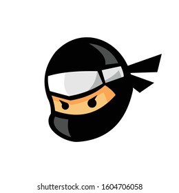 funny ninja cartoon for team mascot vector illustration design