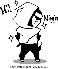 funny Ninja Character Vector illustration