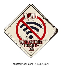Funny No wifi sign vector