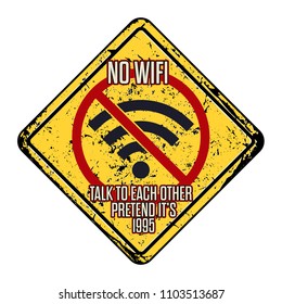 Funny No Wifi Sign Vector