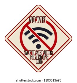Funny No wifi sign vector