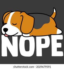 funny nope lazy beagle pet dog breed puppy dog wo racerback tank top design vector illustration for use in design and print wall art poster canvas