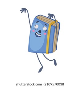 Funny Notepad as Office Supply Humanized Character Vector Illustration