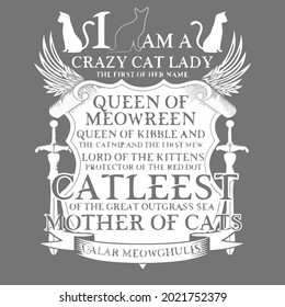 funny novelty for cat lover wo t ( design vector illustration for use in design and print wall art poster canvas