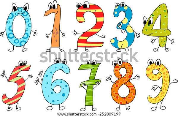 Funny Numbers Stock Vector (Royalty Free) 252009199