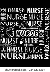 Funny nurse vector art design, eps file. design file for t-shirt. SVG, EPS cuttable design file