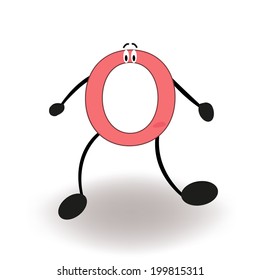 Funny O letter vector
