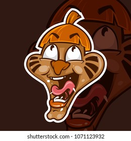 funny oak fruit mascot