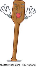 Funny oars cartoon design with tongue out face