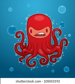 Funny octopus 4, vector