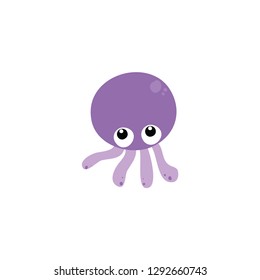 funny octopus cartoon icon