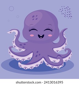  Pulpo gracioso al estilo de las caricaturas
