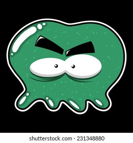 funny octopus jelly on a black background