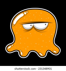 funny octopus jelly on a black background
