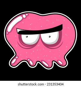 funny octopus jelly on a black background