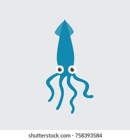Funny octopus on white background 