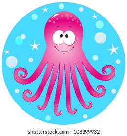 funny octopus vector illustration for your design