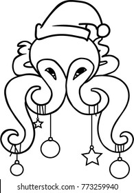 funny octopus with xmas baubles