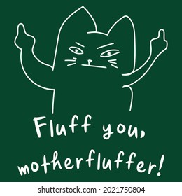 funny offensive cat apron design vector illustration for use in design and print wall art poster canvas