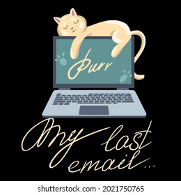 funny office cat parody purr my last email maternity t ( design vector illustration for use in design and print wall art poster canvas