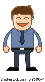 Funny Office Man - Business Cartoon Character Vector