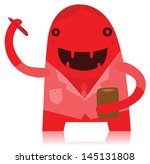 Funny Office Monster Character