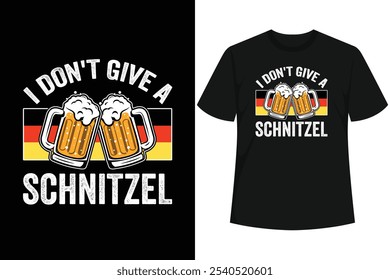 Funny Oktoberfest T-shirt perfect to wear at a beer festival on October. I don't give a schnitzel - Funny sausage jokes for bavarian German beer parties. Get your drinking team together and wear.