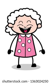 Funny - Old Cartoon Granny Vector Illustration