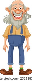 Funny Old Farmer Cartoon Character illustration