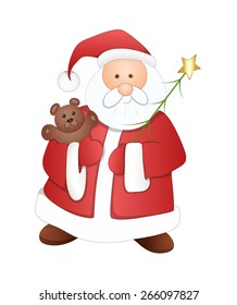 Funny Old Santa with Teddy Bear