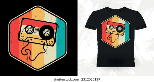 Funny Old School Hip Hop Retro Vintage Cassette Music Mixtape T-shirt Design