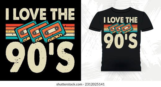 Funny Old School Hip Hop Retro Vintage Cassette Music Mixtape T-shirt Design