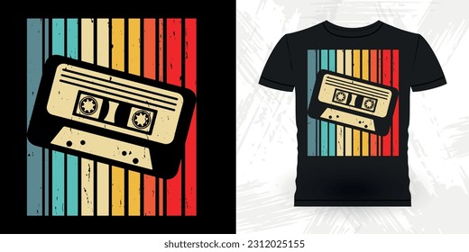 Funny Old School Hip Hop Retro Vintage Cassette Music Mixtape T-shirt Design