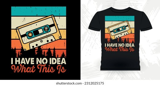 Funny Old School Hip Hop Retro Vintage Cassette Music Mixtape T-shirt Design