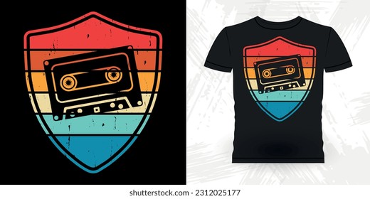 Funny Old School Hip Hop Retro Vintage Cassette Music Mixtape T-shirt Design