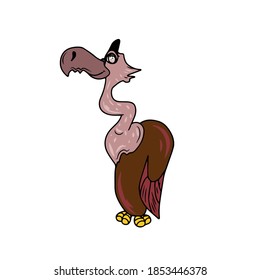 Funny old vector children's illustration on a white isolated background. For banners, postcards, and stickers.