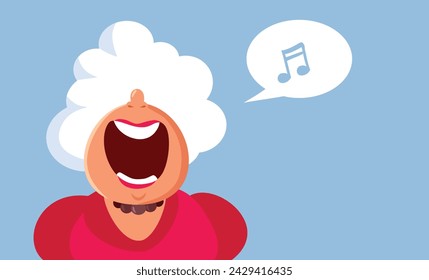 
Funny Opera Performer Singing Loud Vector Cartoon Character. Cheerful singer having a great performance on stage 
