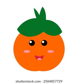 funny orange cartoon with happy face character