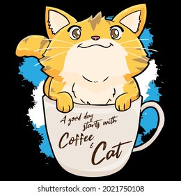 funny orange cat coffee mug cat lover idea wo t design vector illustration for use in design and print wall art poster canvas