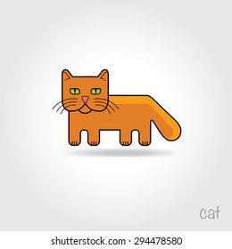 Funny orange cat - vector illustration, flat style
