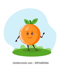 Funny orange character. Vector illustration in cartoon style for children.
