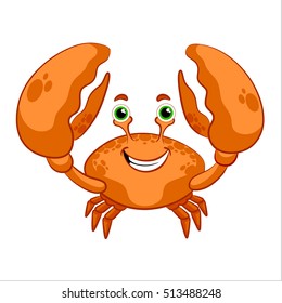 Funny orange crab vector image