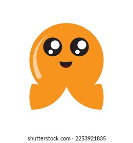 divertida ilustración vectorial de doodle naranja.