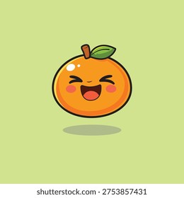 Funny orange fruit emoji collection. Cartoon citrus character showing different emotions: happy, sad, angry, surprised, and winking. High-quality vector set for stickers, social media, and educational materials.
